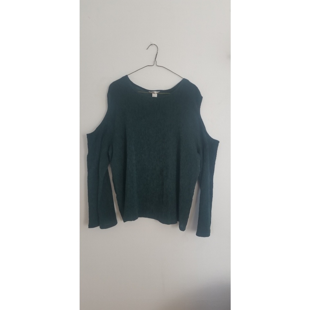 Green Shoulder Cut Out Blouse